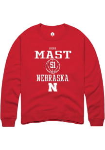 Rienk Mast  Rally Nebraska Cornhuskers Mens Red NIL Sport Icon Long Sleeve Crew Sweatshirt