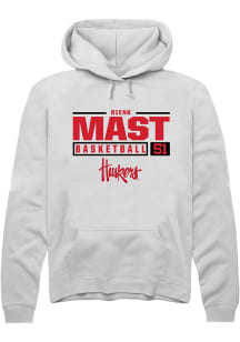 Rienk Mast  Rally Nebraska Cornhuskers Mens White NIL Stacked Box Long Sleeve Hoodie