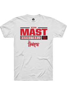 Rienk Mast  Nebraska Cornhuskers White Rally NIL Stacked Box Short Sleeve T Shirt