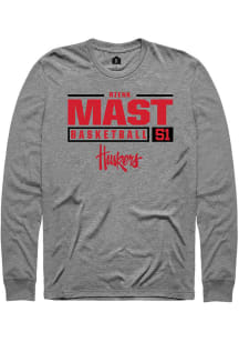 Rienk Mast  Nebraska Cornhuskers Graphite Rally NIL Stacked Box Long Sleeve T Shirt