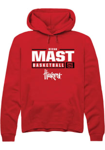 Rienk Mast  Rally Nebraska Cornhuskers Mens Red NIL Stacked Box Long Sleeve Hoodie