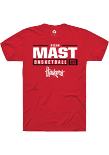 Rienk Mast  Nebraska Cornhuskers Red Rally NIL Stacked Box Short Sleeve T Shirt