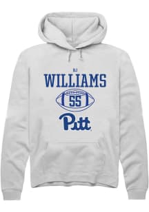 Bj Williams  Rally Pitt Panthers Mens White NIL Sport Icon Long Sleeve Hoodie