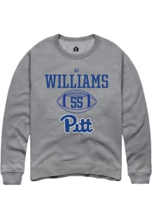 Bj Williams  Rally Pitt Panthers Mens Graphite NIL Sport Icon Long Sleeve Crew Sweatshirt