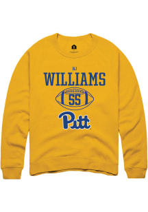 Bj Williams  Rally Pitt Panthers Mens Gold NIL Sport Icon Long Sleeve Crew Sweatshirt