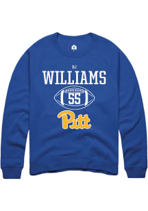 Bj Williams  Rally Pitt Panthers Mens Blue NIL Sport Icon Long Sleeve Crew Sweatshirt