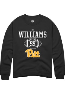 Bj Williams  Rally Pitt Panthers Mens Black NIL Sport Icon Long Sleeve Crew Sweatshirt