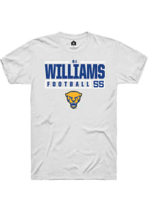 Bj Williams  Pitt Panthers White Rally NIL Stacked Box Short Sleeve T Shirt