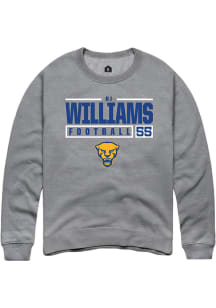 Bj Williams  Rally Pitt Panthers Mens Graphite NIL Stacked Box Long Sleeve Crew Sweatshirt