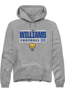 Bj Williams  Rally Pitt Panthers Mens Graphite NIL Stacked Box Long Sleeve Hoodie