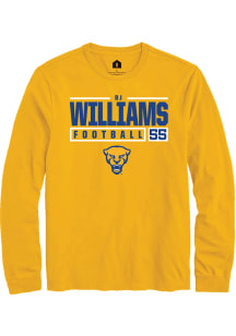 Bj Williams  Pitt Panthers Gold Rally NIL Stacked Box Long Sleeve T Shirt