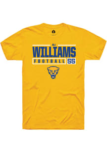 Bj Williams  Pitt Panthers Gold Rally NIL Stacked Box Short Sleeve T Shirt