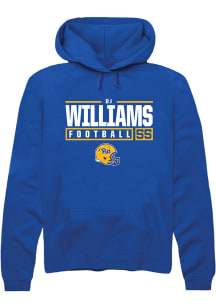 Bj Williams  Rally Pitt Panthers Mens Blue NIL Stacked Box Long Sleeve Hoodie