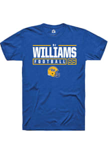 Bj Williams  Pitt Panthers Blue Rally NIL Stacked Box Short Sleeve T Shirt