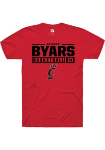 Brianna Byars  Cincinnati Bearcats Red Rally NIL Stacked Box Short Sleeve T Shirt