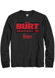 Henry Burt  Nebraska Cornhuskers Black Rally NIL Stacked Box Long Sleeve T Shirt
