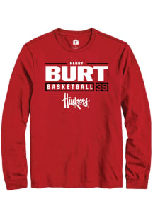 Henry Burt  Nebraska Cornhuskers Red Rally NIL Stacked Box Long Sleeve T Shirt