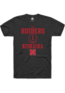 Samuel Hoiberg  Nebraska Cornhuskers Black Rally NIL Sport Icon Short Sleeve T Shirt