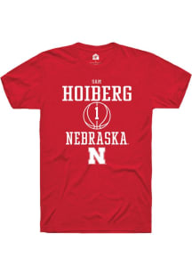 Samuel Hoiberg  Nebraska Cornhuskers Red Rally NIL Sport Icon Short Sleeve T Shirt