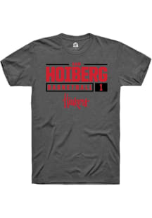Samuel Hoiberg  Nebraska Cornhuskers Dark Grey Rally NIL Stacked Box Short Sleeve T Shirt
