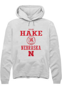 Callin Hake  Rally Nebraska Cornhuskers Mens White NIL Sport Icon Long Sleeve Hoodie