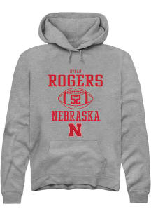 Dylan Rogers  Rally Nebraska Cornhuskers Mens Graphite NIL Sport Icon Long Sleeve Hoodie