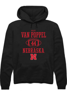 Riley Van Poppel  Rally Nebraska Cornhuskers Mens Black NIL Sport Icon Long Sleeve Hoodie