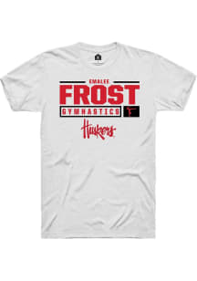 Emalee Frost  Nebraska Cornhuskers White Rally NIL Stacked Box Short Sleeve T Shirt