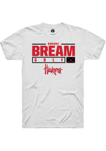 Brooke Bream  Nebraska Cornhuskers White Rally NIL Stacked Box Short Sleeve T Shirt