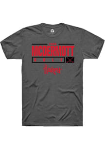 Evan McDermott  Nebraska Cornhuskers Dark Grey Rally NIL Stacked Box Short Sleeve T Shirt