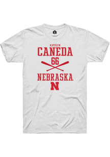 Katelyn Caneda  Nebraska Cornhuskers White Rally NIL Sport Icon Short Sleeve T Shirt