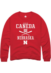 Katelyn Caneda  Rally Nebraska Cornhuskers Mens Red NIL Sport Icon Long Sleeve Crew Sweatshirt