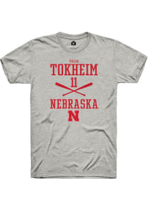 Talia Tokheim  Nebraska Cornhuskers Ash Rally NIL Sport Icon Short Sleeve T Shirt