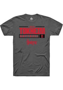 Talia Tokheim  Nebraska Cornhuskers Dark Grey Rally NIL Stacked Box Short Sleeve T Shirt