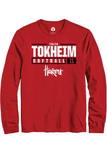 Talia Tokheim  Nebraska Cornhuskers Red Rally NIL Stacked Box Long Sleeve T Shirt
