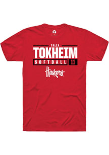 Talia Tokheim  Nebraska Cornhuskers Red Rally NIL Stacked Box Short Sleeve T Shirt