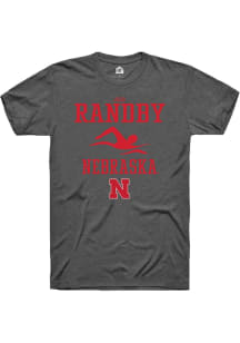 JoJo Randby  Nebraska Cornhuskers Dark Grey Rally NIL Sport Icon Short Sleeve T Shirt
