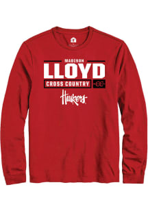 Madison Lloyd  Nebraska Cornhuskers Red Rally NIL Stacked Box Long Sleeve T Shirt
