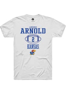 Lawrence Arnold  Kansas Jayhawks White Rally NIL Sport Icon Short Sleeve T Shirt