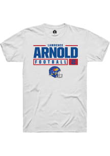 Lawrence Arnold  Kansas Jayhawks White Rally NIL Stacked Box Short Sleeve T Shirt