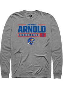 Lawrence Arnold  Kansas Jayhawks Graphite Rally NIL Stacked Box Long Sleeve T Shirt