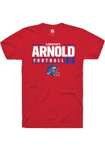 Lawrence Arnold  Kansas Jayhawks Red Rally NIL Stacked Box Short Sleeve T Shirt