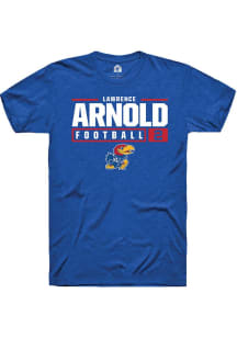 Lawrence Arnold  Kansas Jayhawks Blue Rally NIL Stacked Box Short Sleeve T Shirt