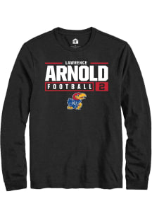 Lawrence Arnold  Kansas Jayhawks Black Rally NIL Stacked Box Long Sleeve T Shirt