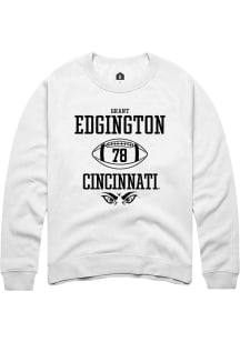 Grant Edgington  Rally Cincinnati Bearcats Mens White NIL Sport Icon Long Sleeve Crew Sweatshirt