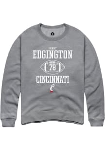 Grant Edgington  Rally Cincinnati Bearcats Mens Graphite NIL Sport Icon Long Sleeve Crew Sweatshir..