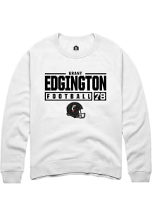 Grant Edgington  Rally Cincinnati Bearcats Mens White NIL Stacked Box Long Sleeve Crew Sweatshirt