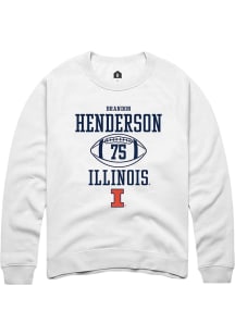 Brandon Henderson  Rally Illinois Fighting Illini Mens White NIL Sport Icon Long Sleeve Crew Sweat..