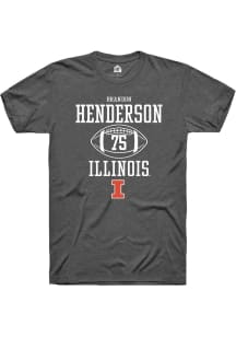 Brandon Henderson  Illinois Fighting Illini Dark Grey Rally NIL Sport Icon Short Sleeve T Shirt