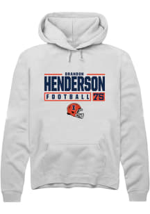 Brandon Henderson  Rally Illinois Fighting Illini Mens White NIL Stacked Box Long Sleeve Hoodie